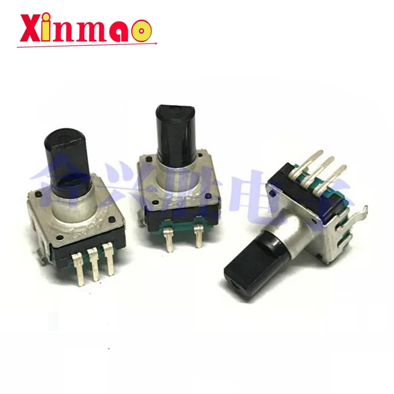 2PCS 360 Degree Rotary Encoder EC12 RE12 Audio Encoder Coding 5Pin 24 Position With Push Button Switch Handle Length 12.5MM