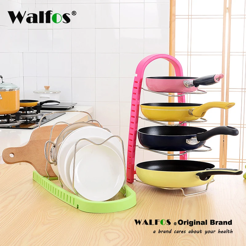 

WALFOS Multi-Purpose Kitchen Storage Racks Pot Pan Cookware Lid Chopping Block Kitchen Organizer Pot Lid Shelf Holder