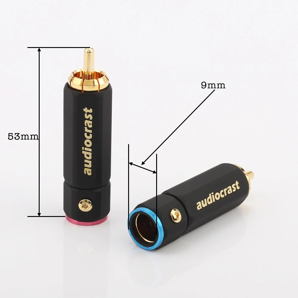 High Quality Gold Plated RCA Plug Lock Collect Solder A/V Connector HIFI Connector for DIY cable diameter