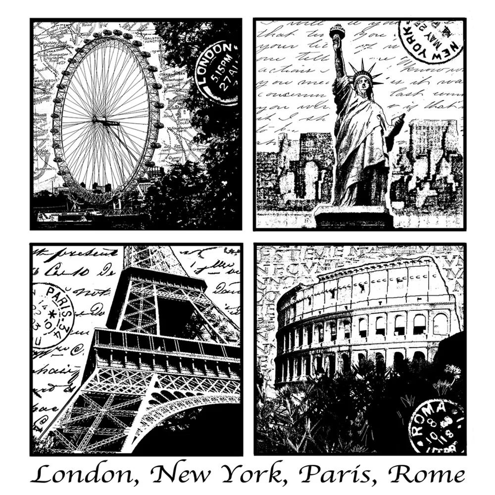 Retro Landmark building Transparent Clear Stamps for DIY Scrapbooking/Card Making Fun Decoration Supplies A0350