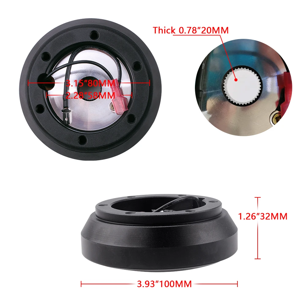 MUGE-Car Racing Steering Wheel Hub Black Short Steering Wheel Short Hub Adapter For for Mazda Miata RX7 RX8 Genesis QR011