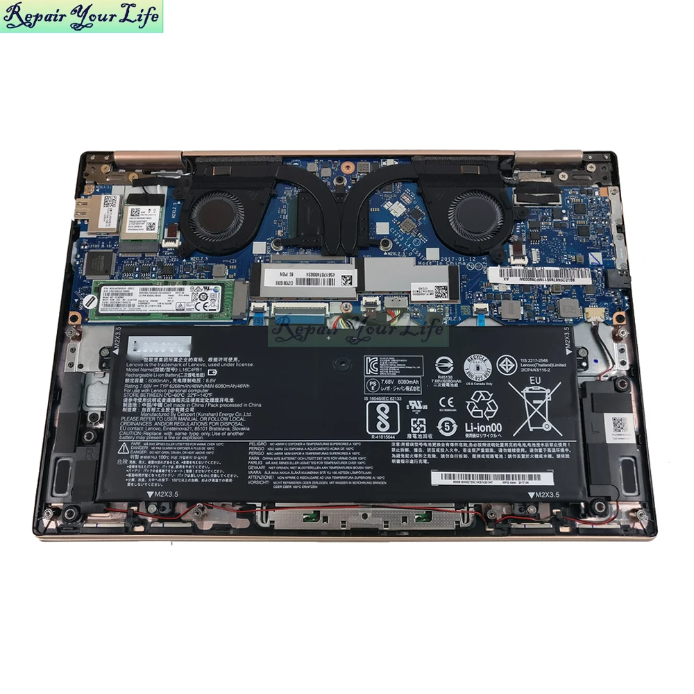 Imagem -06 - Computador Portátil Ventiladores de Refrigeração Dissipador de Calor para Lenovo Yoga 72013ikb 720-13 5h40n67860 Eg50040s1-c990 Ca30-s9a At1yj002ss0