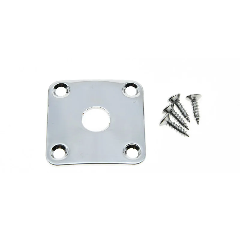 Metal Curved Bottom Jack Plate Square Jackplate w/ Screws Fits For Gibson Les Paul Chrome/Nickel/Black/Gold