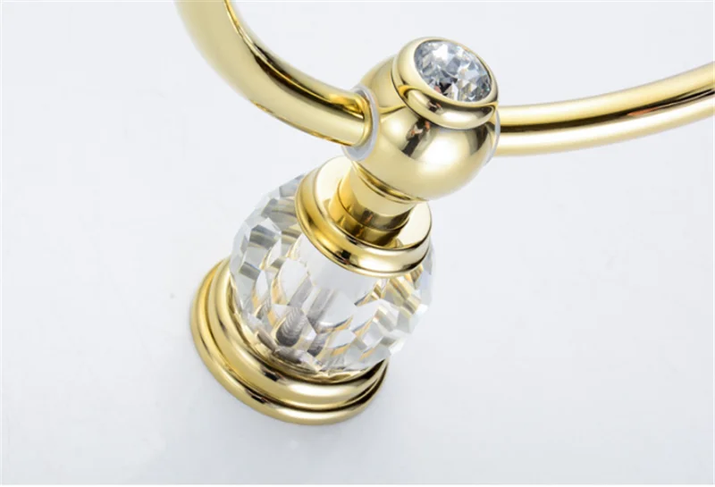 Bad Fitting Handtuch Rack Messing Handtuch Ring Gold Farbe Poliert Bad Zubehör