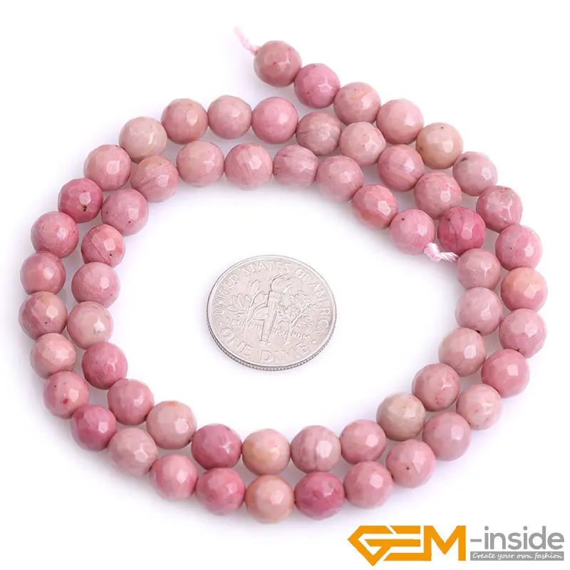 Natural Stone Red Rhodonite Faceted Round Accessorries Beads For Jewelry Making Strand 15\