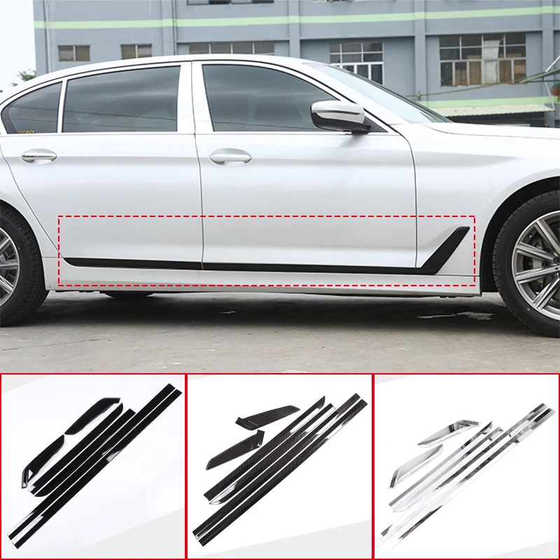 

For BMW 5 Series G30 2018-2021 6pcs ABS Chrome Car Cover Protection Side Body Door Decoration Strip Trim Stickers Molding Bumper