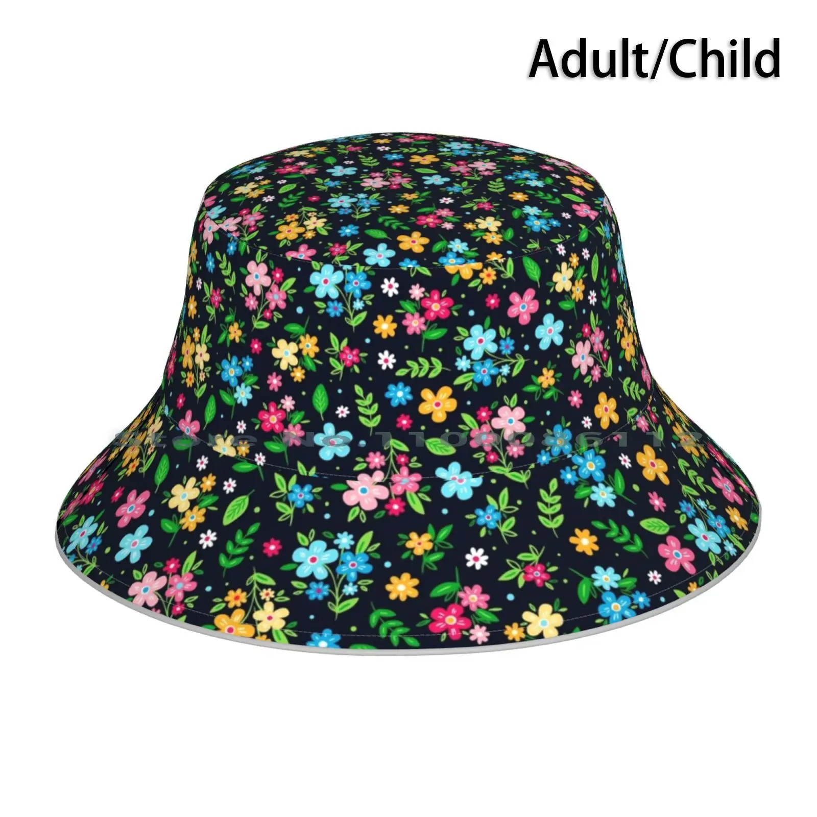 Kate Middleton Floral Bucket Hat Sun Cap Kate Middleton Floral Pattern Artist Royal Family Duchess Pink Flowers Red Green