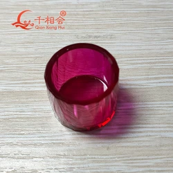 Faceted Cut lab grown white and red Ruby Cup shape Corundum Stone 16x19 Mm round Flat Back Gemstone for DIY used