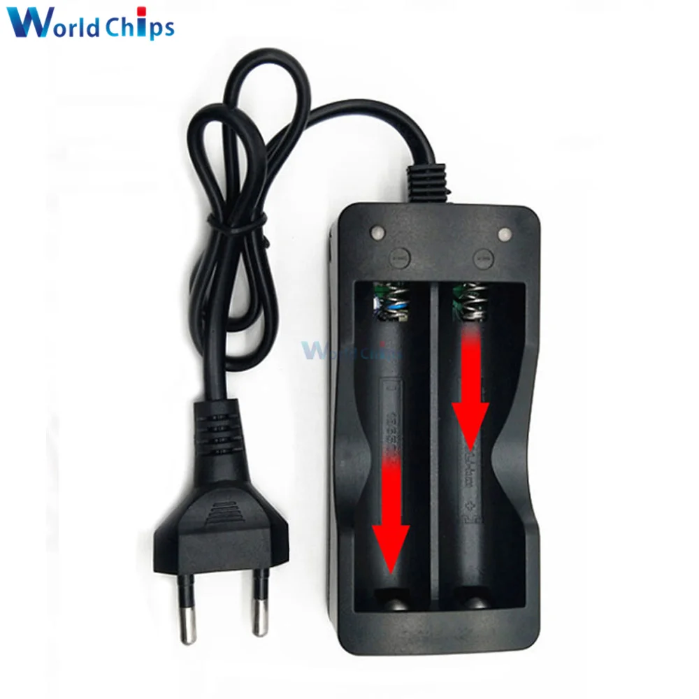 2x18650 Lithium Battery Charger 2 Slots Ni-MH/Ni-Cd Rechargeable Battery Charging AC 100-240V EU/US Plug