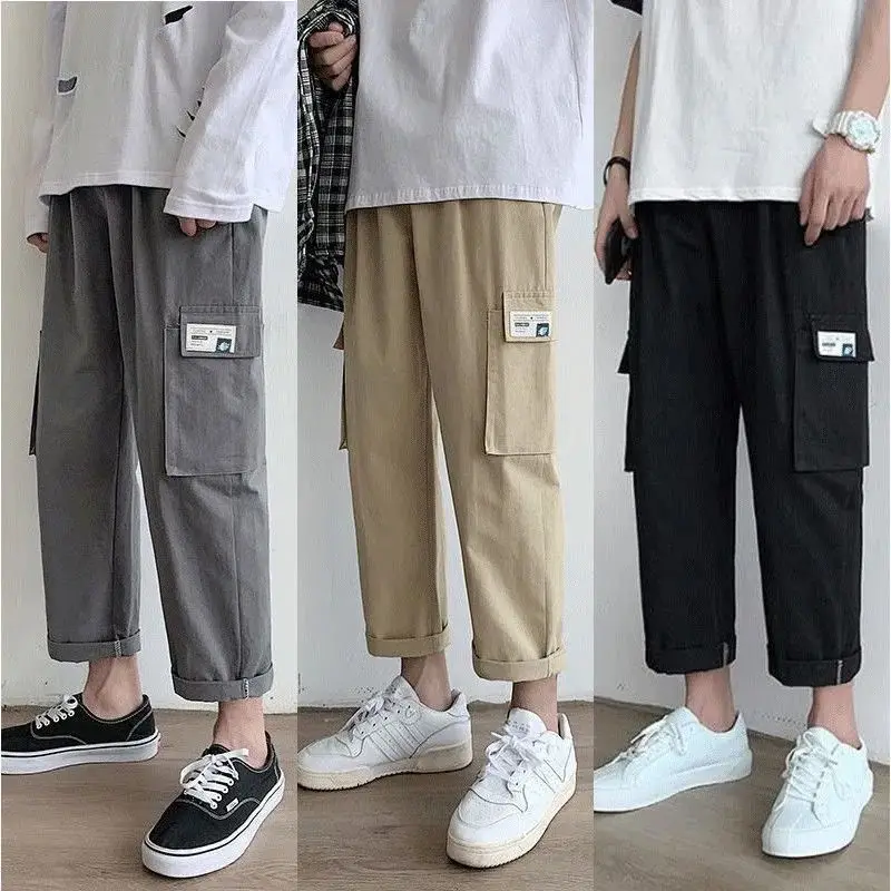 

Summer Overalls Men's Casual Pants Trendy Korean Wild Straight Ankle-Length Pants Student Minimalist Quick-Drying Pants