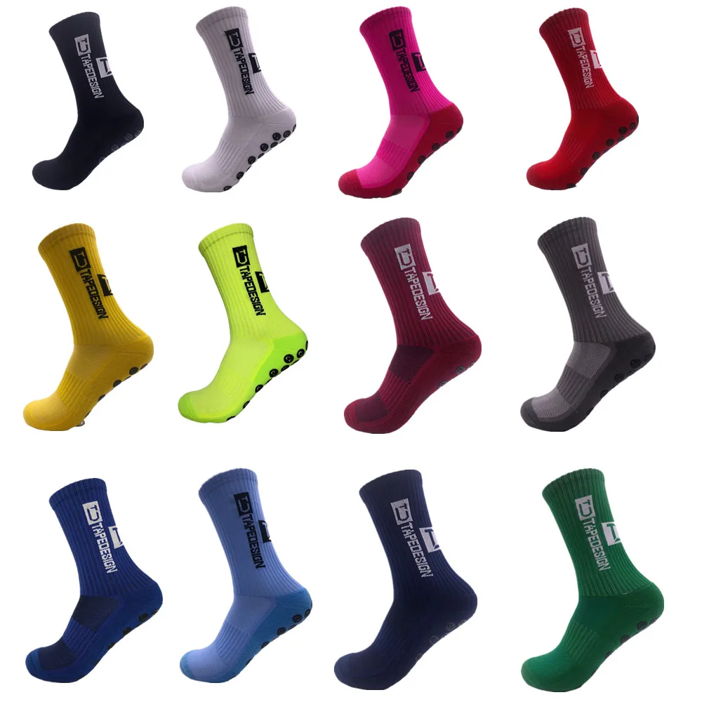 2021 New Style TC Football Socks Round Silicone Suction Cup Grip Anti Slip Soccer Socks Sports  Running Cycling Hiking socks