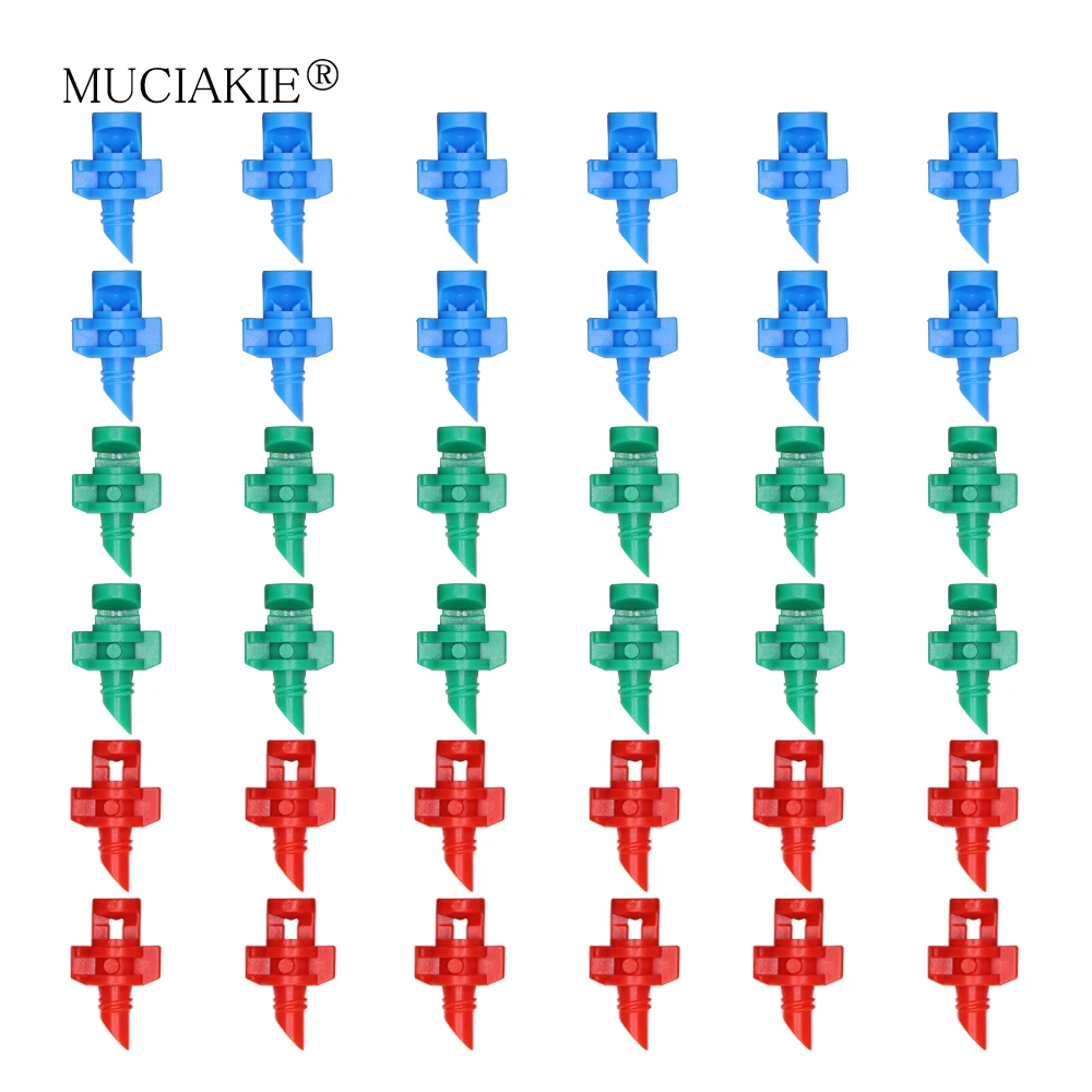 MUCIAKIE 정원 관개, 식물 스프레이 노즐, 미스트 스프레이, 관개 피팅, 90 180, 360 도 굴절 노즐, 팩당 60 개