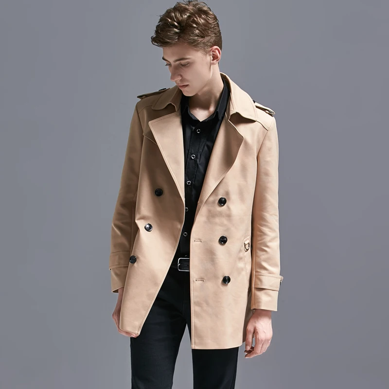 

Trench Coat Men Plus Size 6xl Turn-down Collar Double Breasted Mens Coats And Jackets Fashion Overcoat Male Coat Long