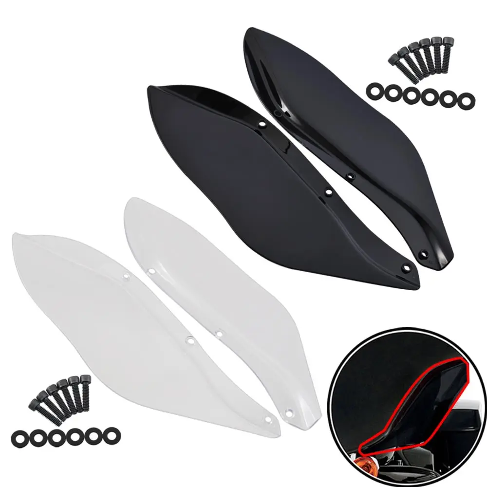 Motorcycle ABS Side Wing Windshield Air Batwing Deflector Fairing Fits for Harlay Touring Electra Glide Tri Glide FLHR FLHT FLHX