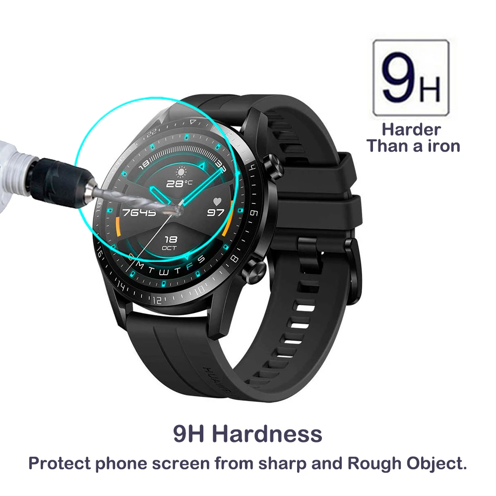 2pcs for Huawei Watch Magic 2 GT 2 GT 3 Pro 42mm 46mm Smartwatch 2.5D Tempered Glass Screen Protector Anti-Scratch Clear Glass