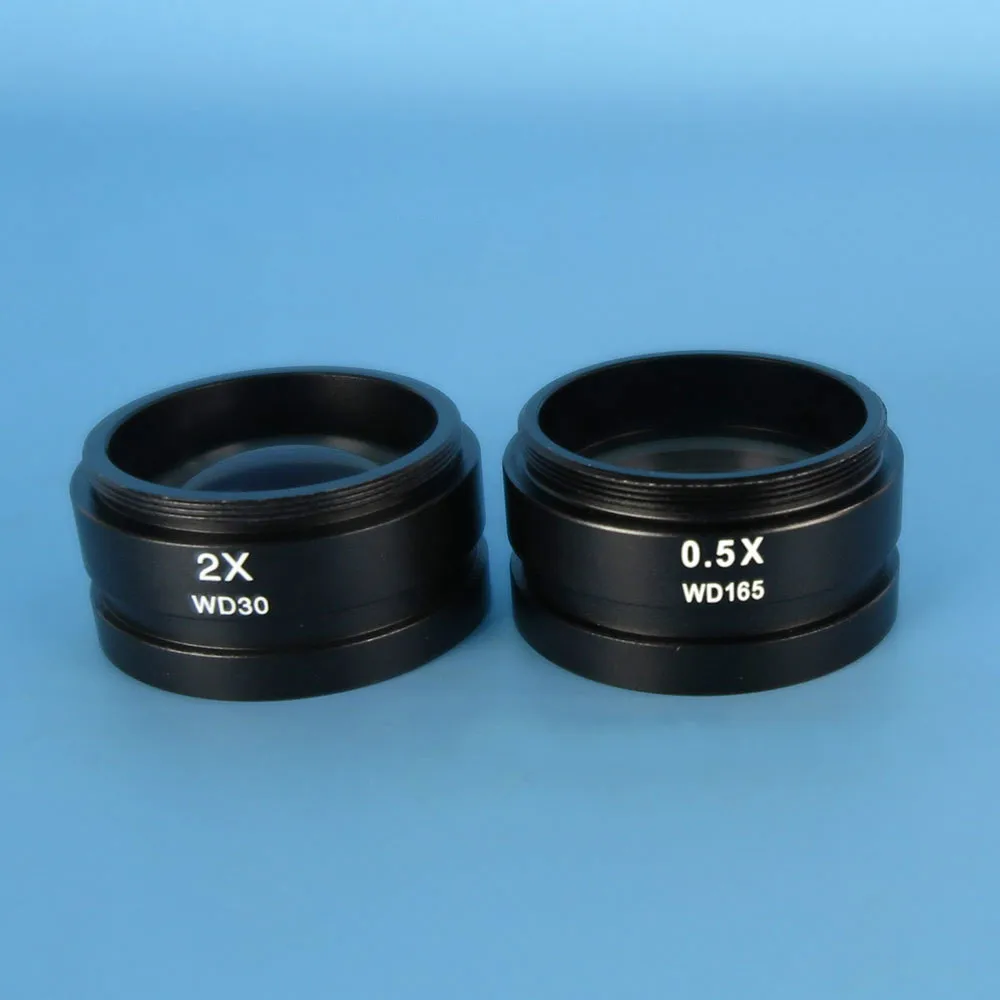 2X Monocular Microscope Objective Lens 2X Objective Lens Extender Lens Video Microscope Auxiliary Objective Lens