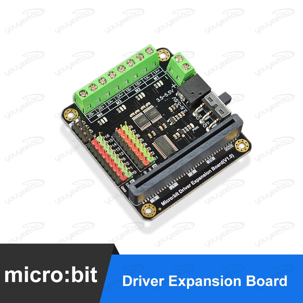 DFRobot Micro:bit Microbit Driver driving controller/Expansion Board with 4-way Motor drives + 8-way servo interfaces for kids