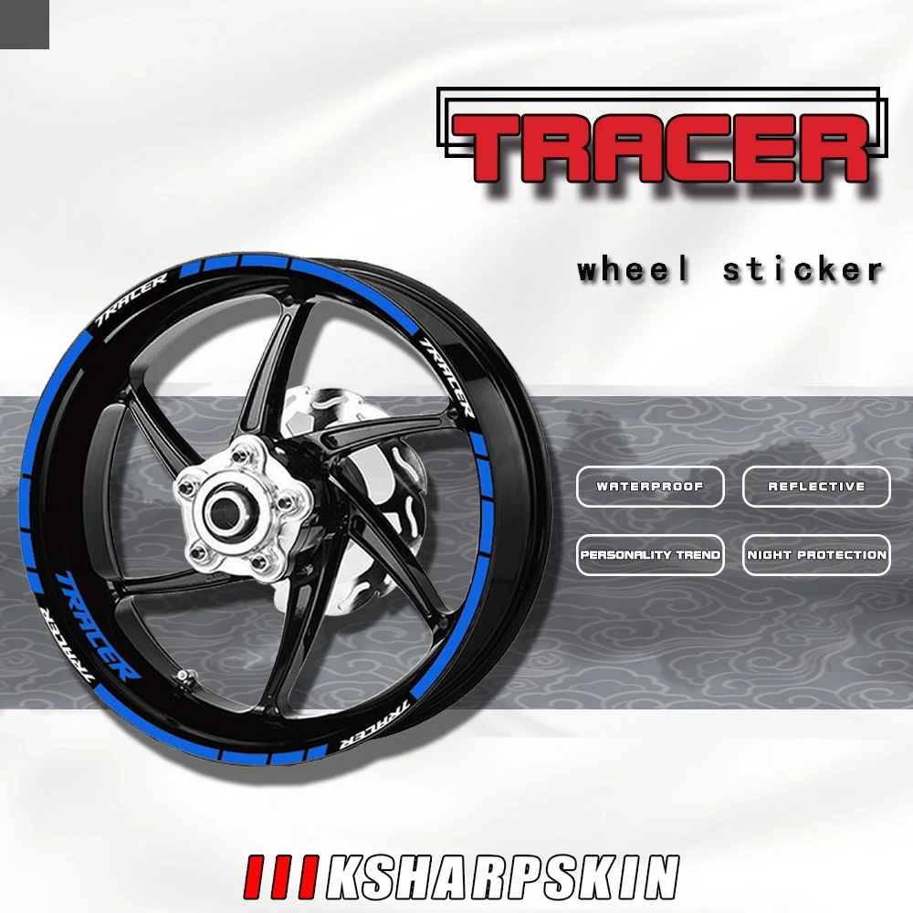 

Reflective Motorcycle Rim Night Warning Stickers Multicolor Waterproof Decal Decorative Protective Tape For YAMAHA TRACER tracer