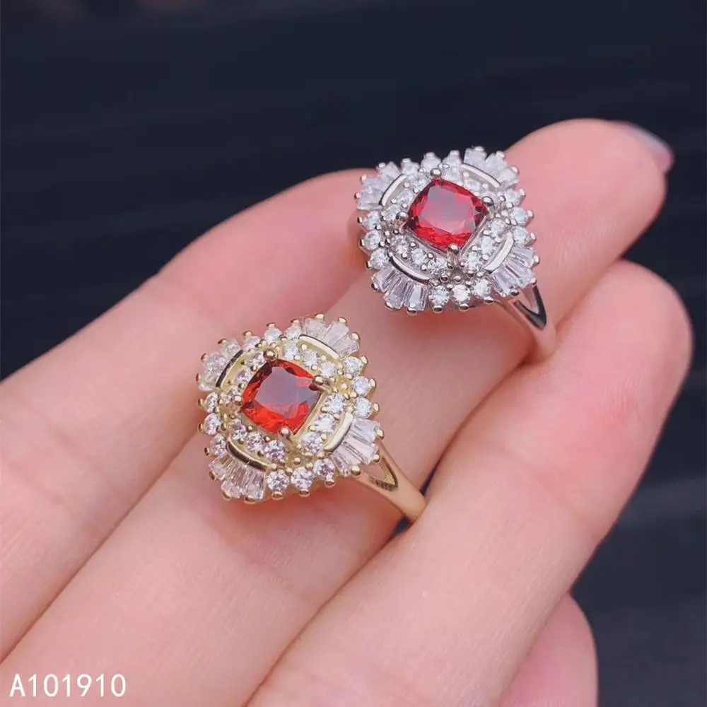

KJJEAXCMY Кольцо из стерлингового серебра 925 пробы с инкрустацией натуральным гранатом и драгоценным камнем, женские украшения, обнаружение поддержки, популярный, бутик в подарок
