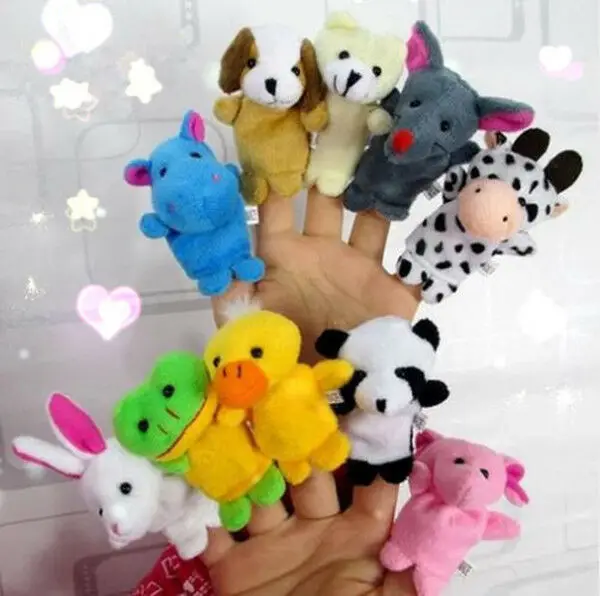 10 stuks Handpoppen Doek Pop Baby Hand Cartoon Educatief Dier leuke Speelgoed Cartoon Dier Speelgoed Puppets Hot Selling