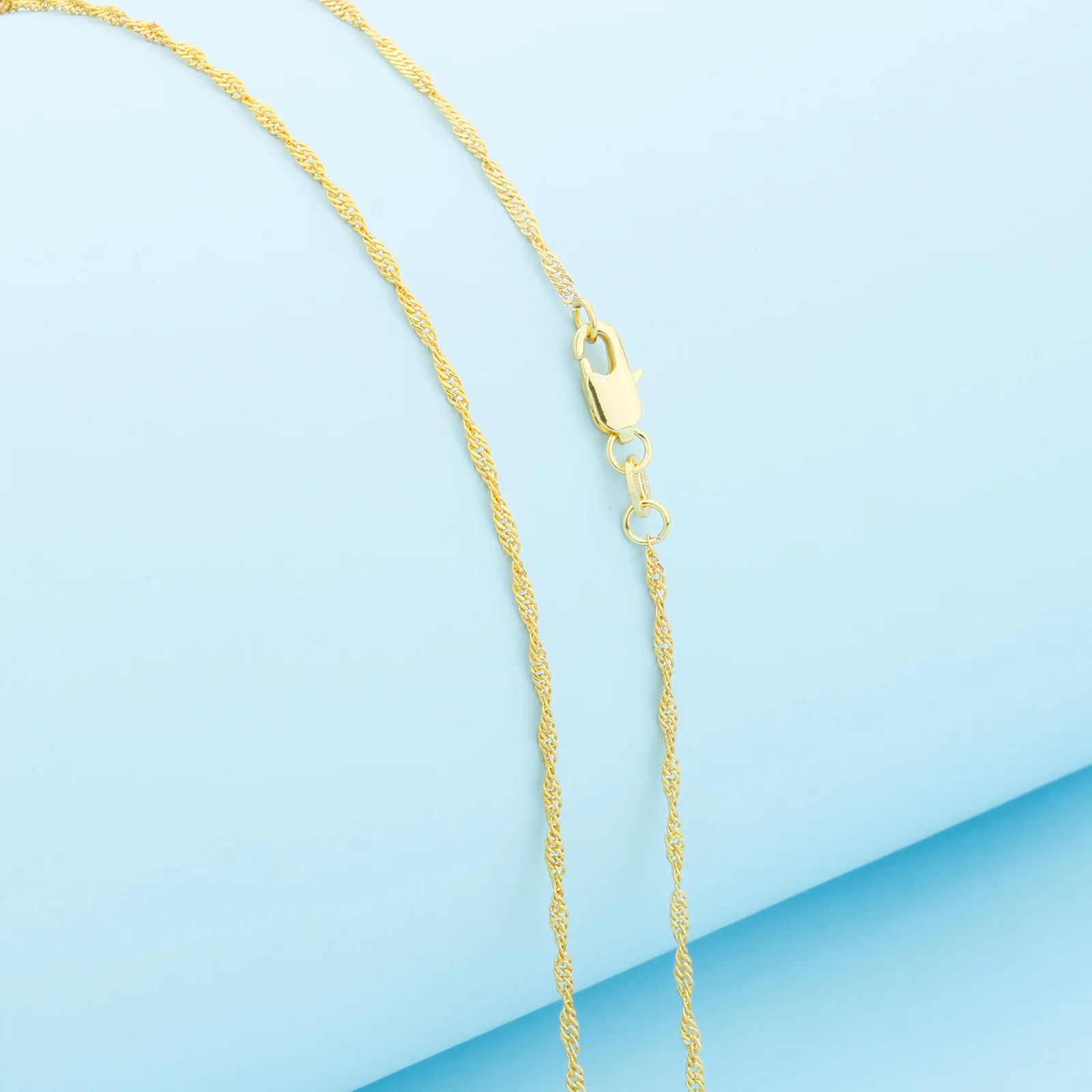 10 Stück Großhandel Gold gefüllt Farbe Mode feinen Schmuck Wasserwelle Glieder kette 2mm 16-30 Zoll Anhänger – Detail 5