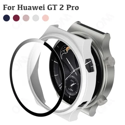 Matowy pokrowiec do Huawei Watch GT 2 Pro pokrowiec na zderzak ze szkłem hartowanym Smartwatch 9H ochraniacz ekranu do Huawei GT2 pro