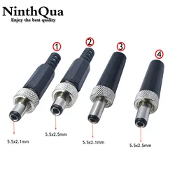 1Pcs DC Power plug 5.5*2.1MM 5.5*2.5MM 5.5x2.1 5.5x2.5 DIY welding plug Jack Adapter Connector Charging plug Power Port With nut