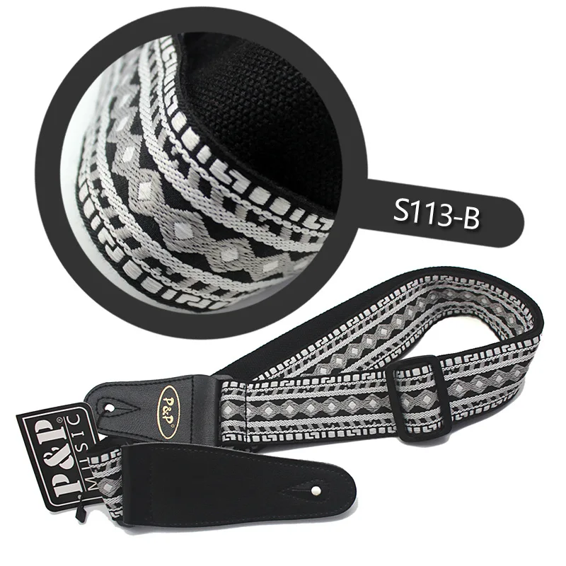 

40 41inch Guitar Strap Embroidery PU Leather Guitar Strap Belt Electric Guitar Bass Starp Classic Guitar Strap Band Performance