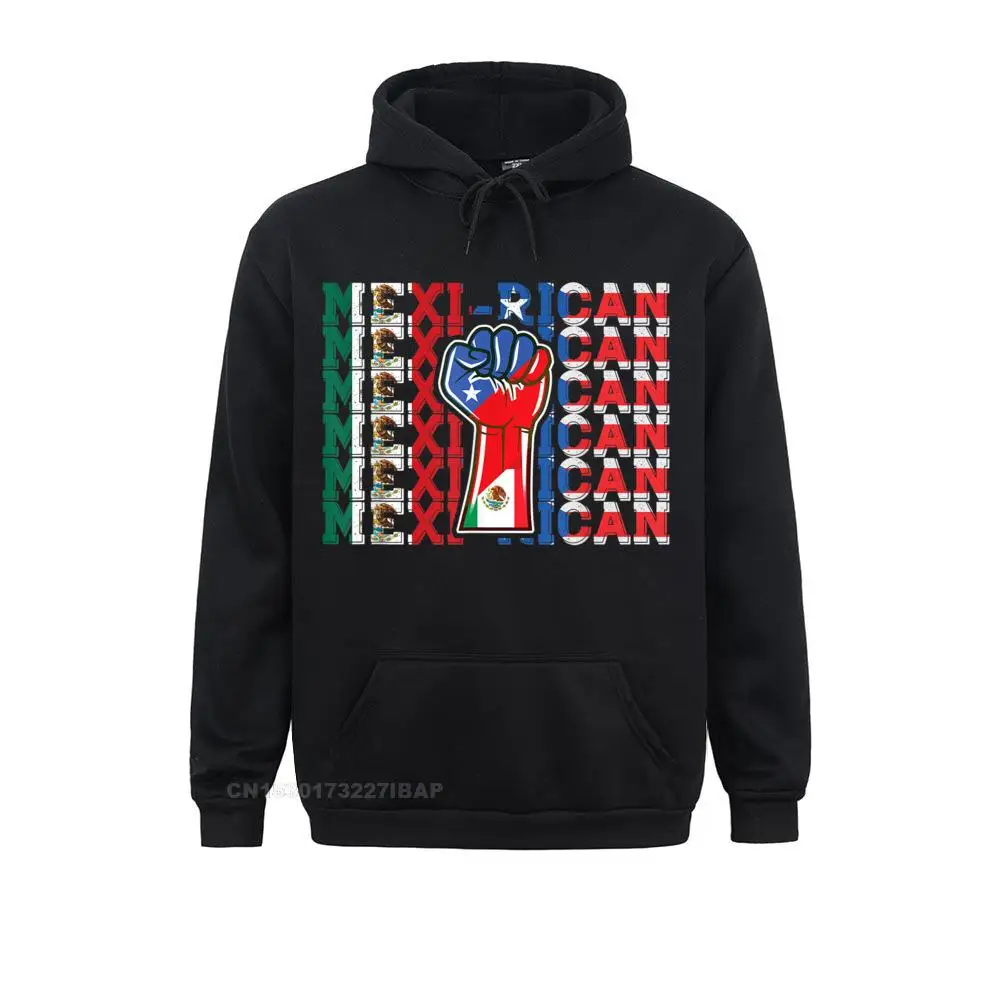 Mexi-Rican Funny Mexico Puerto Rico Pride Lettering Flag Hoodie Sweatshirts Fashionable Male Hoodies Novelty Long Sleeve Clothes