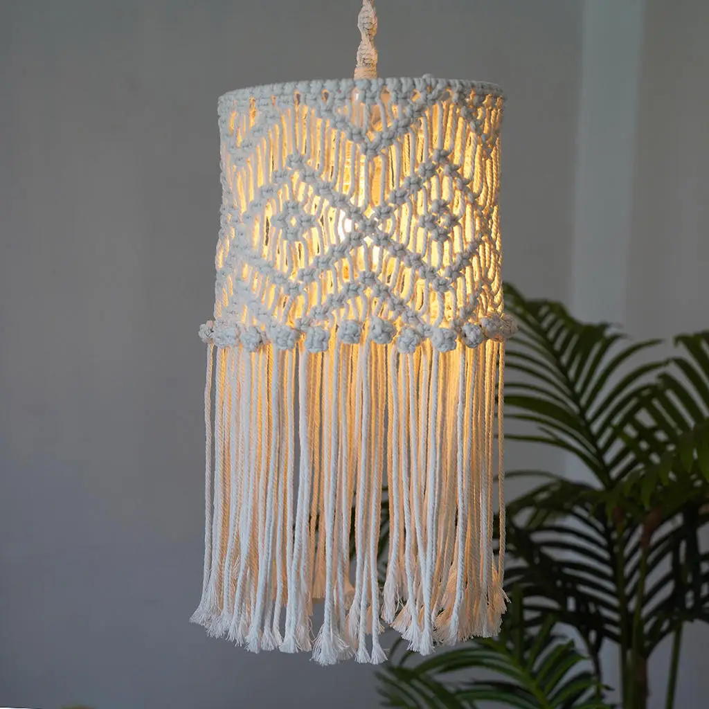 Klosz do lampy Macrame tkany klosz Boho pokrywa na światła dekoracja sypialni