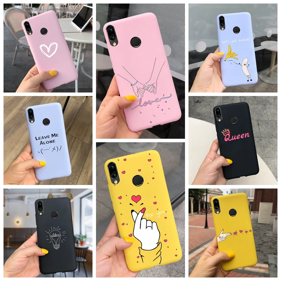 For Huawei P20 lite ANE-LX1 ANE-LX2 Case Couples Cartoon Lovely Heart Painted Silicone Cover For Huawei Nova 3e ANE-LX2J Fundas