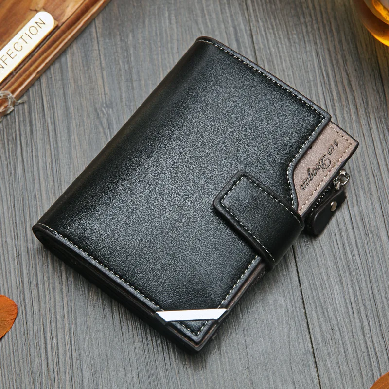 Aliwood Brand Men Wallet Leather Short Hasp 3 Fold Fashion Men Wallets Purse Male Clutch Card Holder Mens Money bag Men Coin bag