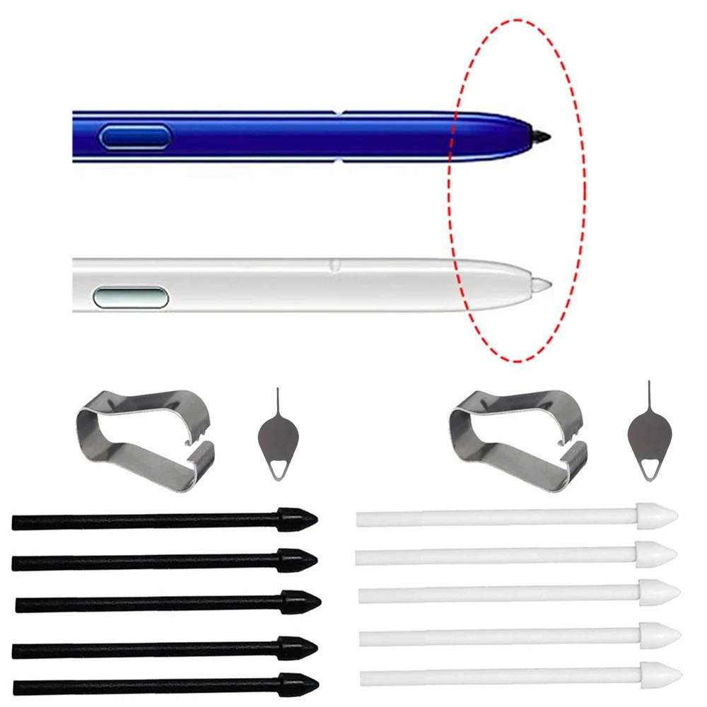 Suitable for Samsung Note 20 Note 20 Ultra 5GTab S6 T860 T865 refill replacement tool set nib of S pen (black, white)