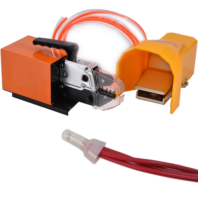 Pneumatic Non-Insulation Terminal Crimping Machine Automatic Air Pressure Crimper for Ring Fork Spade Wire Terminals