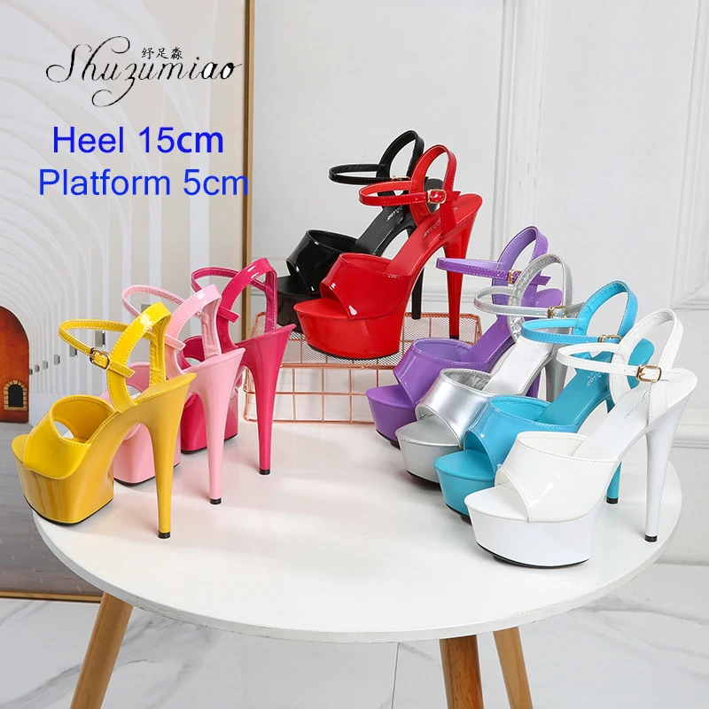 Pole Dance Shoes Women Sandals Stripper High Heels Women Sexy Show Shoes Girl Party Club 13 15 17 CM Platform High-heeled Shoes