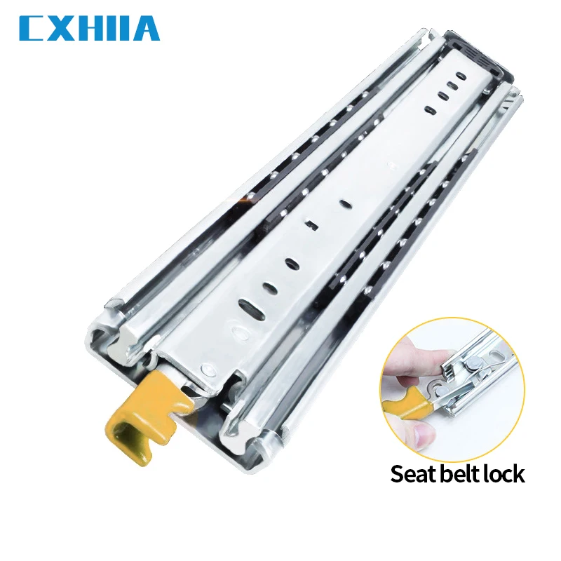 CXHIIA Heavy Duty Drawer Slides With Lock In Out Locking Function Capacity Of Load-Up To 200 Kg 3 Fold Full Extension1Pair