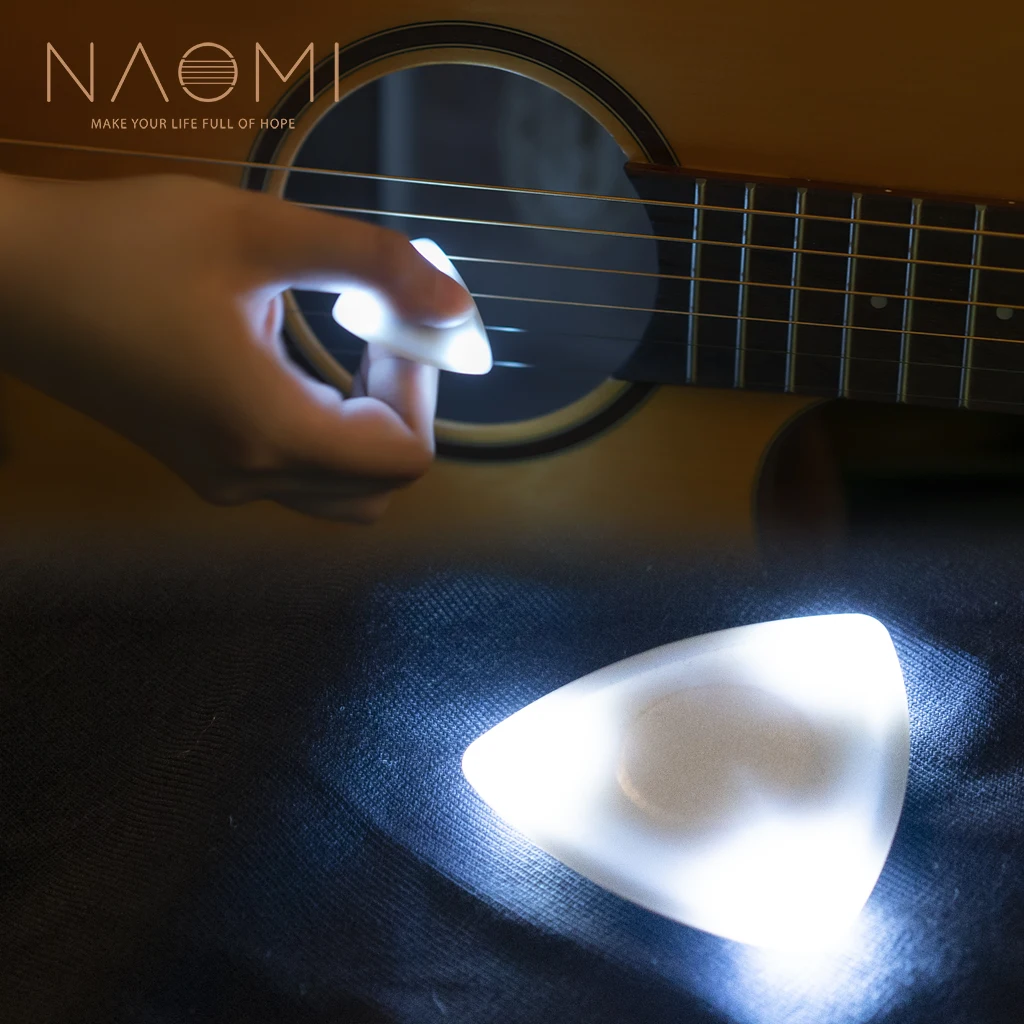 

NAOMI Guitar Picks Medium Picks Plastic With High-sensitivity LED Light For Bass Electric Guitar Acoustic Guitarists Rock Spirit