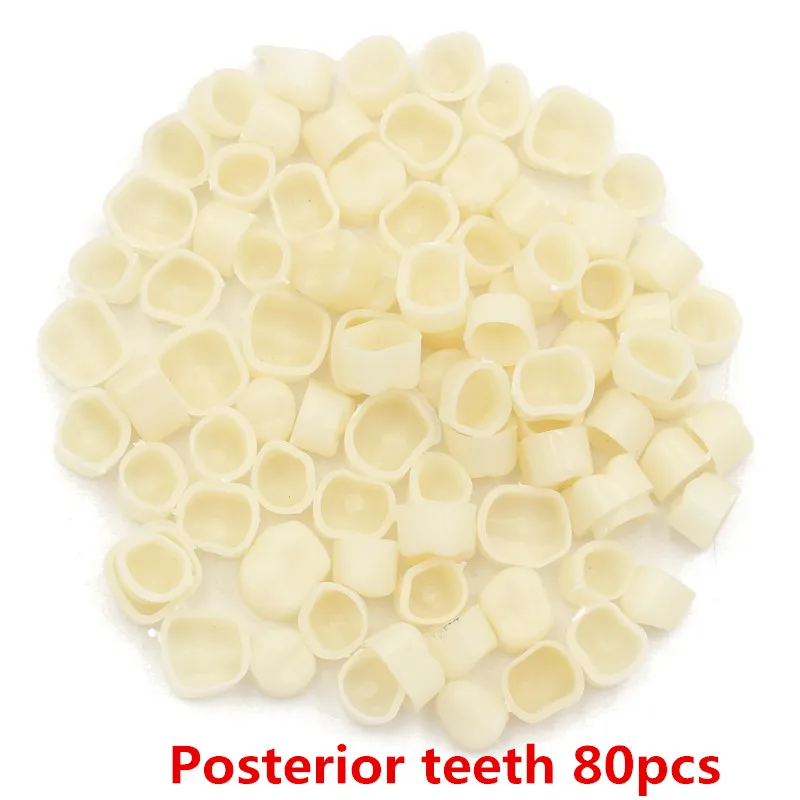 80Pc/pack Dental Crowns Oral Teeth Whitening Anterior Molar Crown Resin Porcelain Temporary Teeth crown Dental Lab Dentist Tools