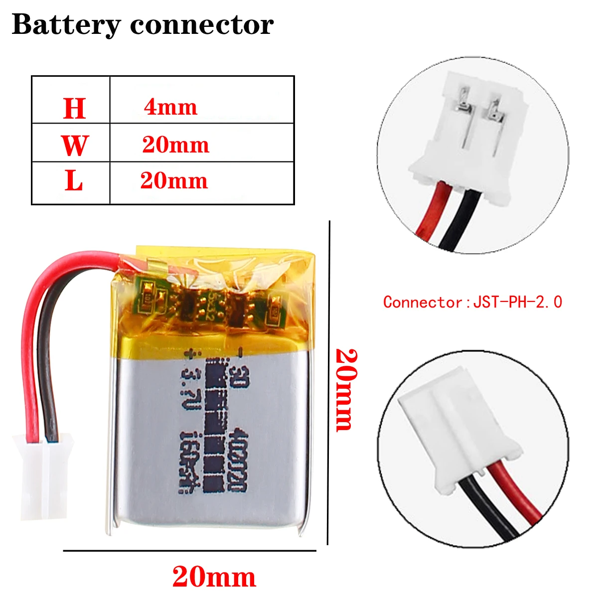 3.7V 160mAh 402020 Rechargeable Battery For MP3 MP4 mobile bluetooth GPS Toy reading pen speaker lithium-ion Lipo Battery