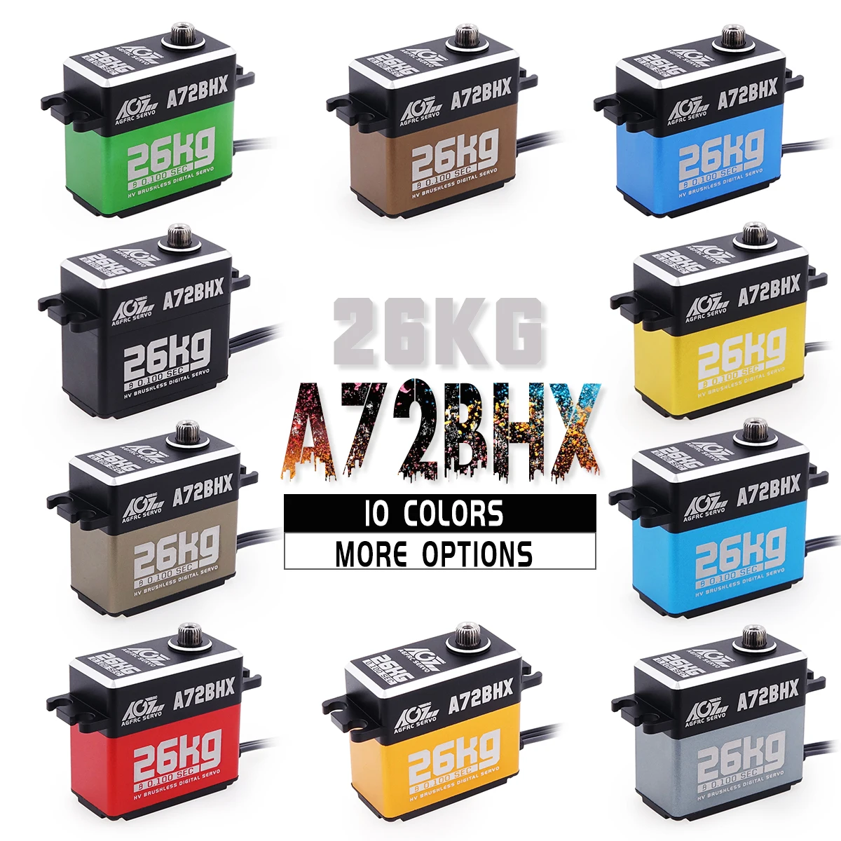 Agfrc a72bhx 26kg hohes Drehmoment schnelle Geschwindigkeit hv bürstenloses Metall getriebe digitaler Lenk servomotor für 1/10 rc Auto Crawler Buggy – Detail 2