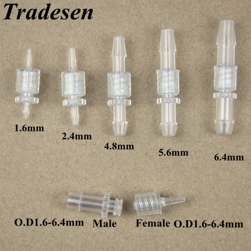 5Pcs 1.6mm-6.4mm Plastic Male Luer Joint Plastic Hose Joints Plastic Thread Joint Male And Female Adapter Medical Hose Connector