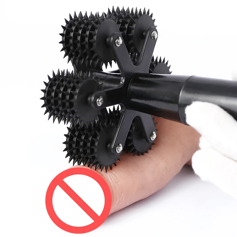 

Big Prick 5 Row Roller Spiked Wartenberg Pinwheel Pin-pricking Sensation Wheel Roller BDSM Fetish Tool Sex Toys For Couple