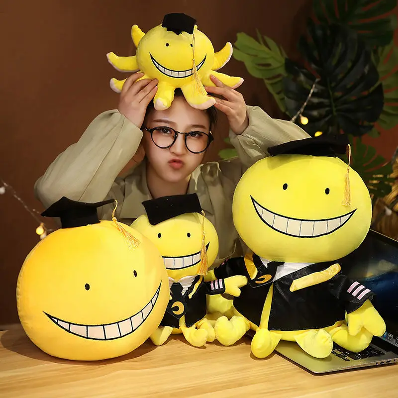 

Octopus Plush Toy Koro Sensei Teacher Plushie Stuffed Animal Graduate Assassination Classroom Soft Doll Gift for Fans 45cm