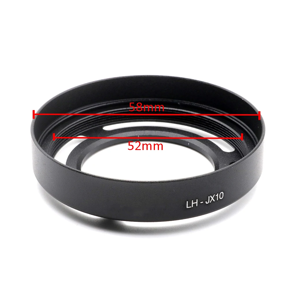 Zamiennik dla LH-X10, metalowa osłona przeciwsłoneczna LH-JX10 do aparatu Fujifilm Finepix X10 czarny/srebrny