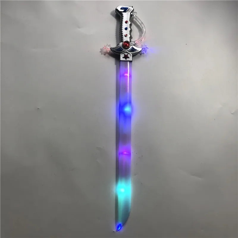 67cm eletronic sabre de luz indução tubarão espada piscando cutlass simulação plástico luz brinquedos espada crianças cosplay adereços