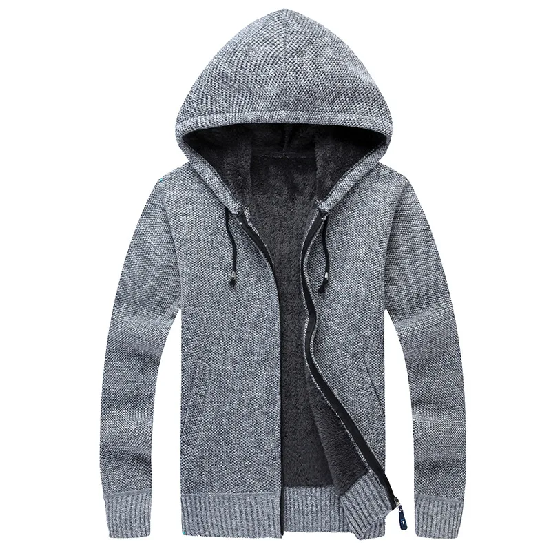 الشتاء الرجال Sweatercoat مقنعين سترة متماسكة معطف الرجال الصوف محبوك سترة جاكيتات عادية الصلبة سترة سترة رجل الملابس