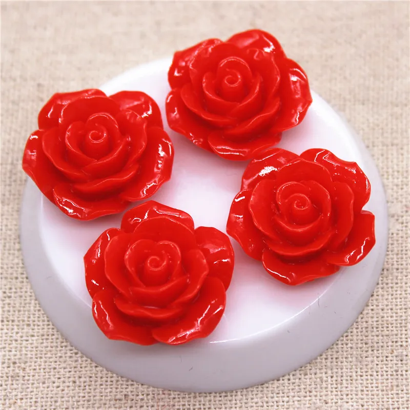 20pcs 23mm Resin Flowers Flat Back Cabochon DIY Jewelry/ Craft Decoration(No hole)