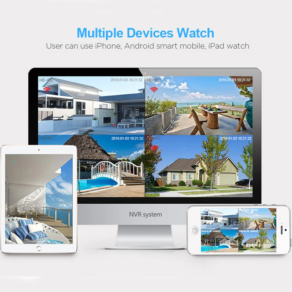 Powered by Tuya 2MP 1080P Wireless Security Camera Kit 4CH NVR System Night Vision Outdoor Camera System CCTV Video Kit