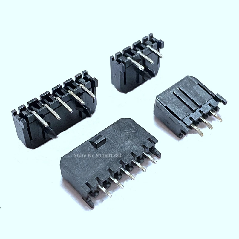 10PCS Micro-Fit 3.0 mm Connector Single Row Straight /Curved needle Pin Header 2/3/4/5/6/8 Pin 43650 Type Socket