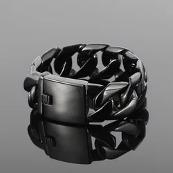 European and American fashion domineering bracelet black men's titanium steel stainless steel bracelet